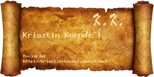 Krisztin Kornél névjegykártya